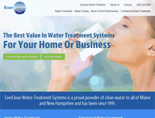 Tablet Screenshot of evercleanwatertreatmentsystems.com